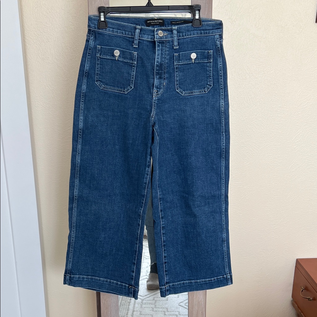 Banana Republic Cropped Wide Leg Jeans